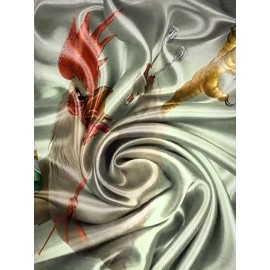 Kung Fu Rooster Pattern 3d PrintT-shirt, Men's Casual Slightly Stretch Round Neck T-shirt For Spring Summer