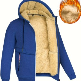 Lamb Velvet Autumn And Winter Sweater Men's Hooded New Trendy Handsome Solid Color Jacket Plus Velvet Thickened Clothes